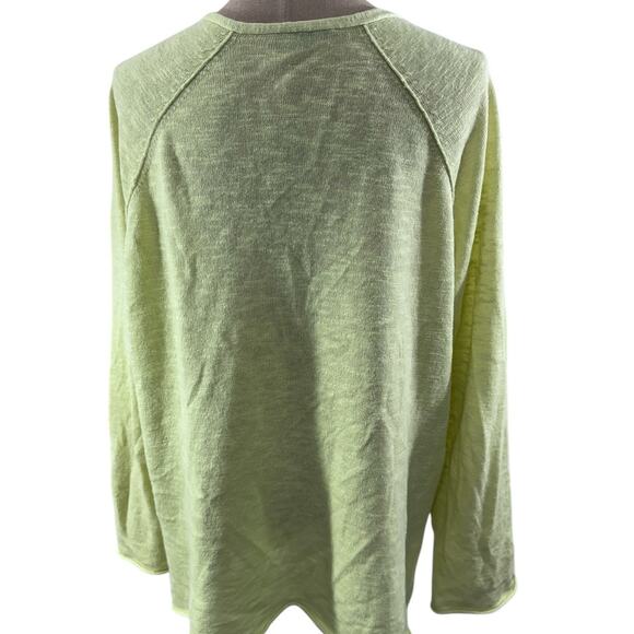 "EILEEN FISHER" Lime Organic Linen & Organic Cotton Shirt,Summer,Airy,Breathable - Picture 2 of 10